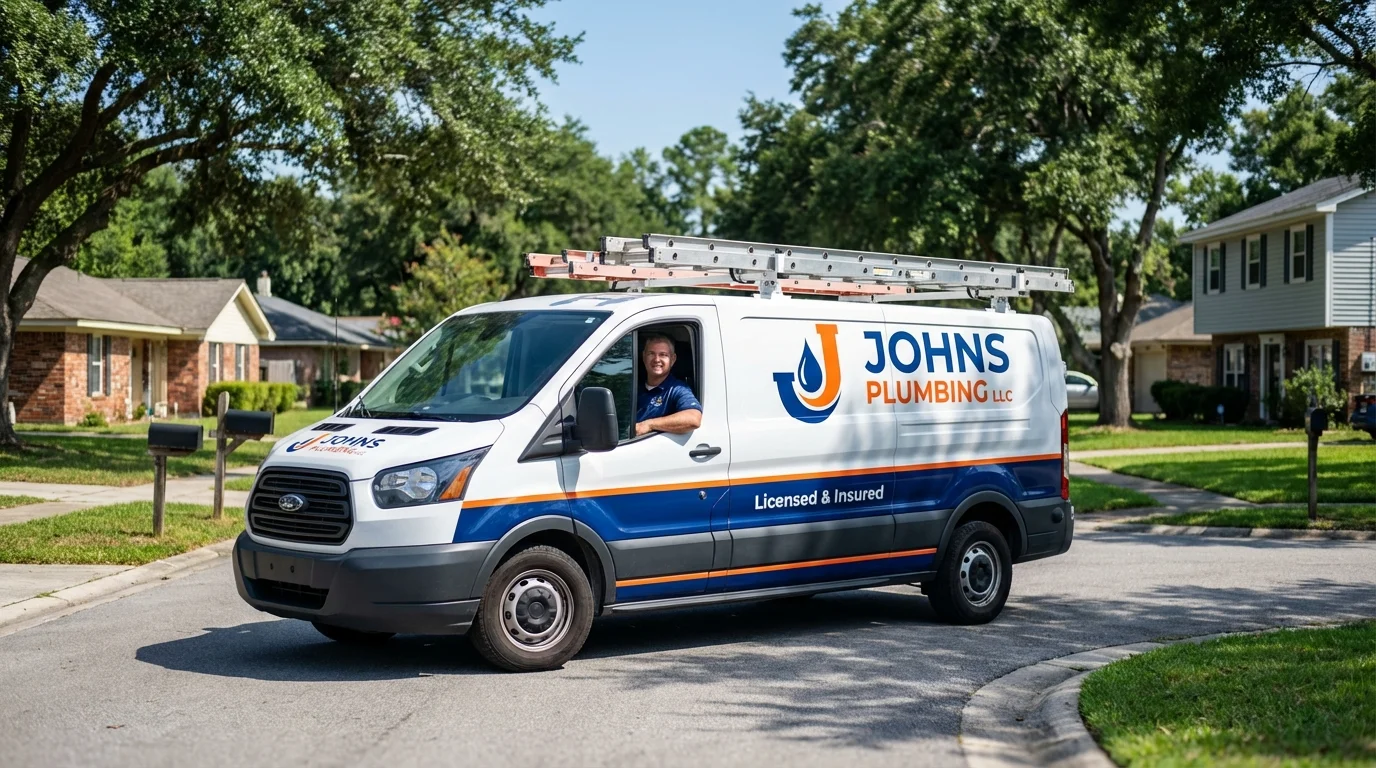 Johns Plumbing LLC service van in White Salmon, WA