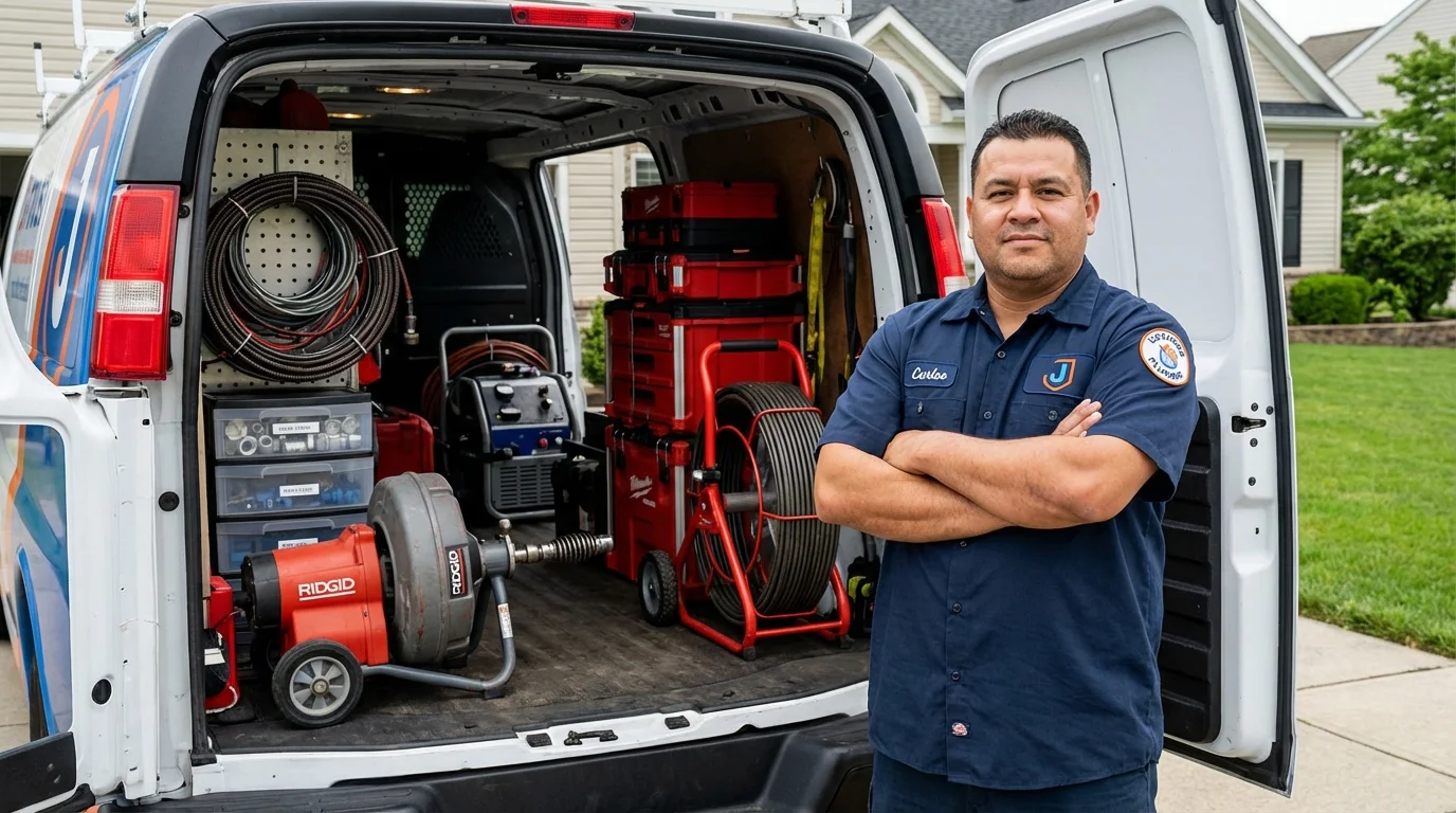 Professional drain cleaning equipment and Johns Plumbing LLC plumber in White Salmon